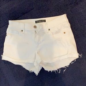 abercrombie white cutoff shorts